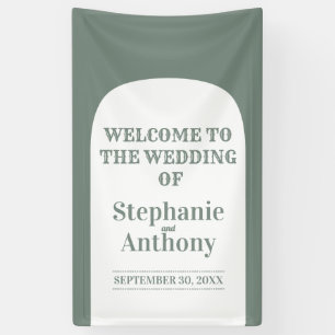 Sage Green Bohemian Retro Arch Wedding Banner