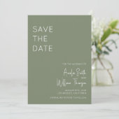 Sage Green Bohemisch Save the Date Einladung (Stehend Vorderseite)