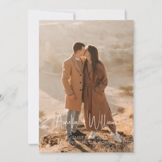 Sage Green Bohemisch Save the Date Einladung (Rückseite)