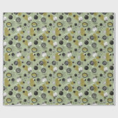 Sage Green Boho Abstrakt Geschenkpapier (Flach)