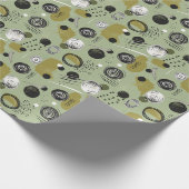 Sage Green Boho Abstrakt Geschenkpapier (Ecke)