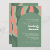 Sage Green Boho Arch - Bio Curves Wedding Einladung (Vorne/Hinten)