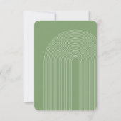 Sage Green Boho Arch - Minimale Hochzeit RSVP Karte (Rückseite)