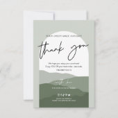 Sage Green Boho Arch Simple Logo Business Dankeskarte (Vorderseite)