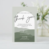 Sage Green Boho Arch Simple Logo Business Dankeskarte (Stehend Vorderseite)