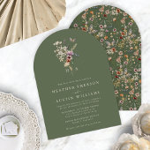 Sage Green Boho Arch Wedding Einladung