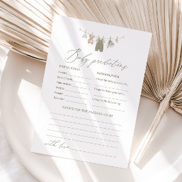 Sage Green Boho Baby Clothes Predictions Advice Einladung