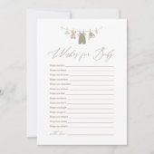 Sage Green Boho Baby Clothes Wishes for Baby Einladung (Vorderseite)