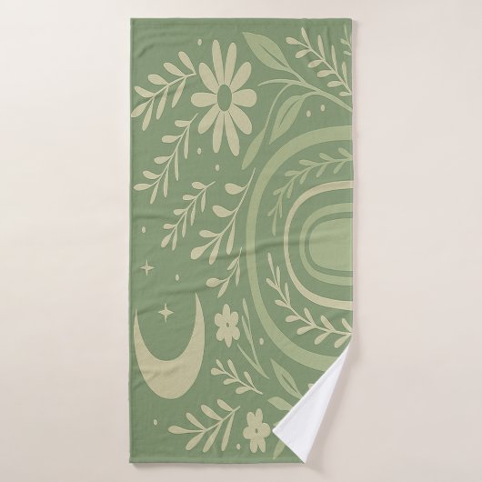 Sage Green Boho Badehandtuch (Badehandtuch)