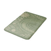 Sage green Boho Bath Mat Badematte (Schrägansicht)