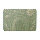Sage green Boho Bath Mat Badematte (Vorderseite)
