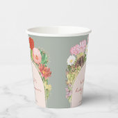 Sage Green Boho Bloom Cactus Baby Shower Pappbecher (Links)