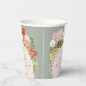 Sage Green Boho Bloom Cactus Baby Shower Pappbecher (Rechts)