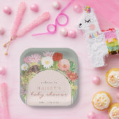 Sage Green Boho Bloom Cactus Baby Shower Pappteller (Party)