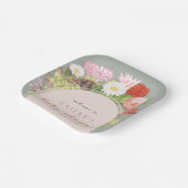 Sage Green Boho Bloom Cactus Baby Shower Pappteller (Gewinkelt)
