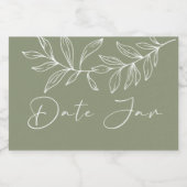 Sage Green Boho Blume Date Night Jar Lebensmitteletikett (Einzelnes Label)