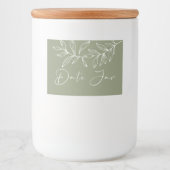 Sage Green Boho Blume Date Night Jar Lebensmitteletikett (Vorderseite)