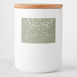 Sage Green Boho Blume Date Night Jar Lebensmitteletikett