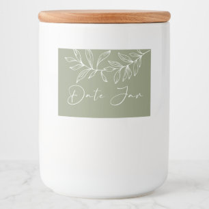 Sage Green Boho Blume Date Night Jar Lebensmitteletikett