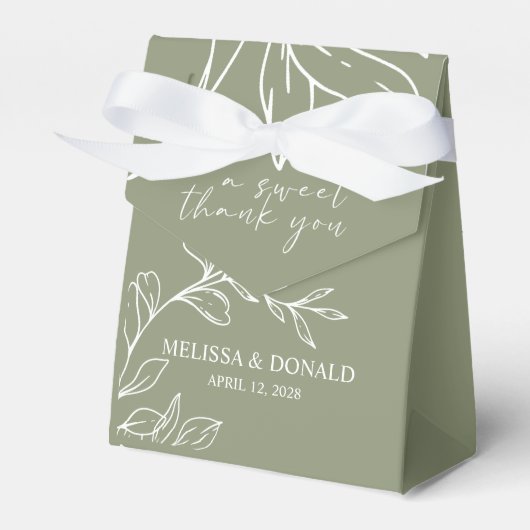 Sage Green Boho Blume Gefallen-Box Geschenkschachtel (Vorderseite)