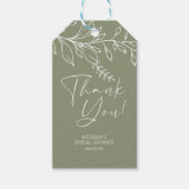 Sage Green Boho Blume Hochzeit Geschenkanhänger (Vorderseite)