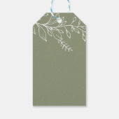 Sage Green Boho Blume Hochzeit Geschenkanhänger (Rückseite)