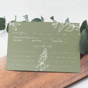 Sage Green Boho Blume Hochzeitskarte Mitteilungskarte