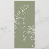 Sage Green Boho Blume reserviert Sitzplätze Menükarte (Vorderseite)