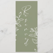 Sage Green Boho Blume reserviert Sitzplätze Menükarte (Rückseite)