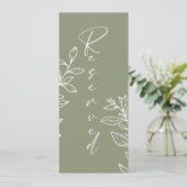 Sage Green Boho Blume reserviert Sitzplätze Menükarte (Stehend Vorderseite)