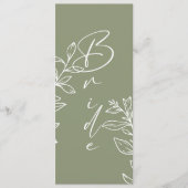 Sage Green Boho Blume reserviert Sitzplätze Menükarte (Vorderseite)
