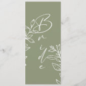 Sage Green Boho Blume reserviert Sitzplätze Menükarte (Rückseite)