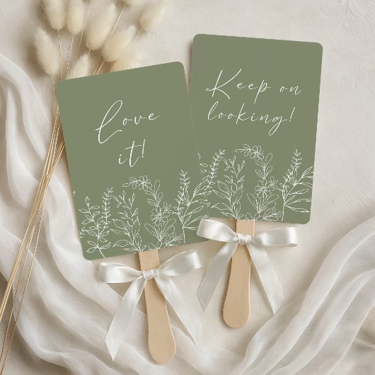 Sage Green Boho Blume sagt Ja zum Kleid Fächer