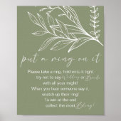 Sage Green Boho Blume setzen einen Ring auf das Sp Poster (Vorne)