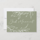 Sage Green Boho Blume Wedding Just Married (Vorderseite)