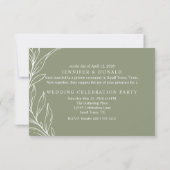 Sage Green Boho Blume Wedding Just Married (Rückseite)