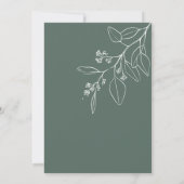 Sage Green Boho Blumendusche Einladung (Rückseite)