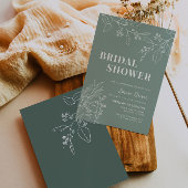 Sage Green Boho Blumendusche Einladung