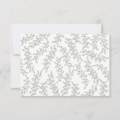 Sage Green Boho Botanische Hochzeit RSVP Karte (Rückseite)