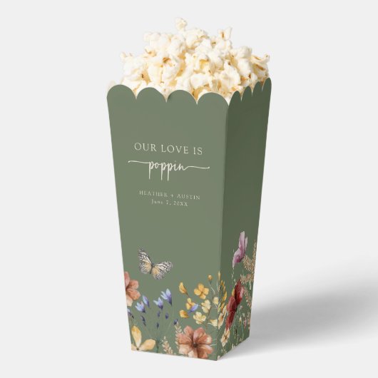 Sage Green Boho Butterfly Popcorn Geschenkschachtel (Geplatzt)