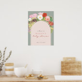 Sage Green Boho Cactus Welcome Baby Shower Poster (Küche)