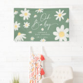 Sage Green Boho Daisy Blume Baby Showbanner Banner (Insitu)