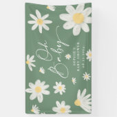 Sage Green Boho Daisy Blume Baby Showbanner Banner (Vertikal)