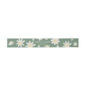 Sage Green Boho Daisy Blume Einladung Bauchband Einladungsbanderole (Flach)