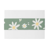Sage Green Boho Daisy Blume Einladung Bauchband Einladungsbanderole (Rückseitenbeispiel)