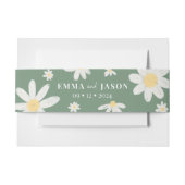 Sage Green Boho Daisy Blume Einladung Bauchband Einladungsbanderole (Vorderseite Beispiel)