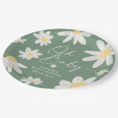 Sage Green Boho Daisy Blume Paper Teller (Schrägansicht)