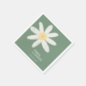 Sage Green Boho Daisy Floral Napkins Serviette (Ecke)