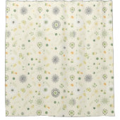 Sage Green Boho Duschvorhang (Vorderseite)