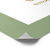 Sage Green Boho Floral Boots Baby Dusche Willkomme Poster (Ecke)